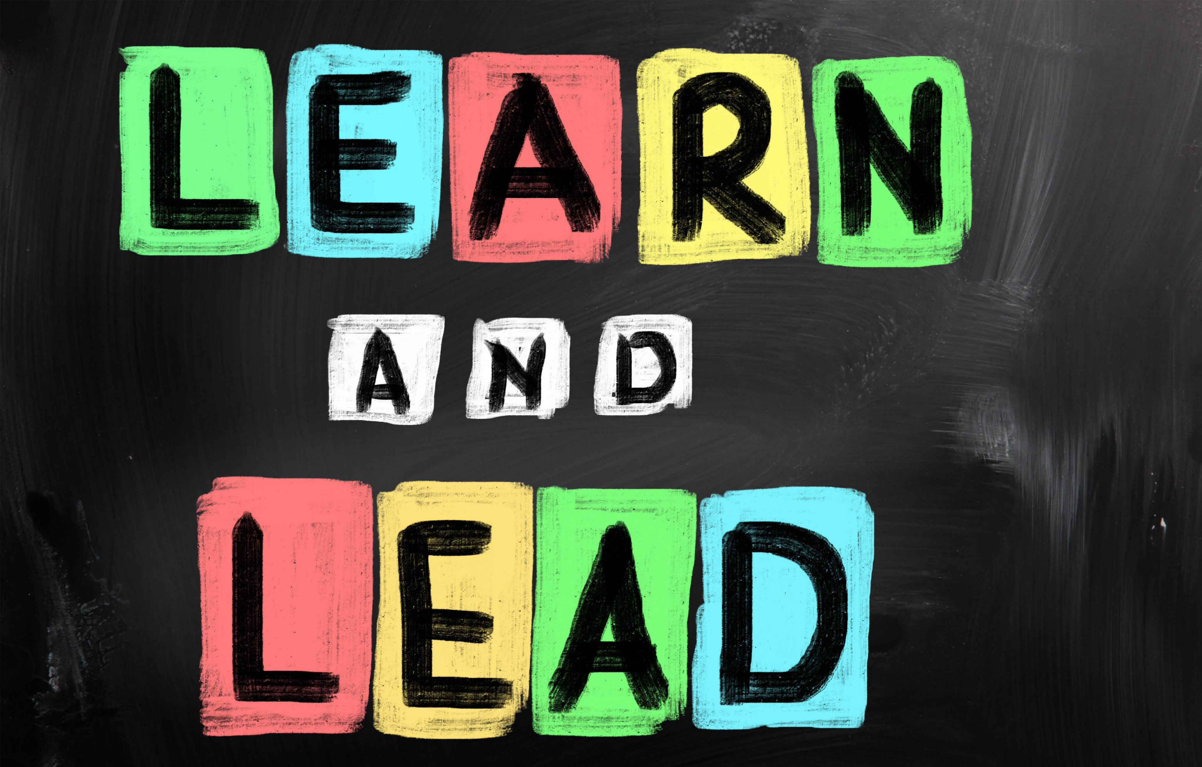 Learn and Lead on Chalkboard