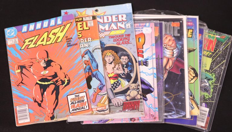 Several comic books, including Flash and Wonder Woman