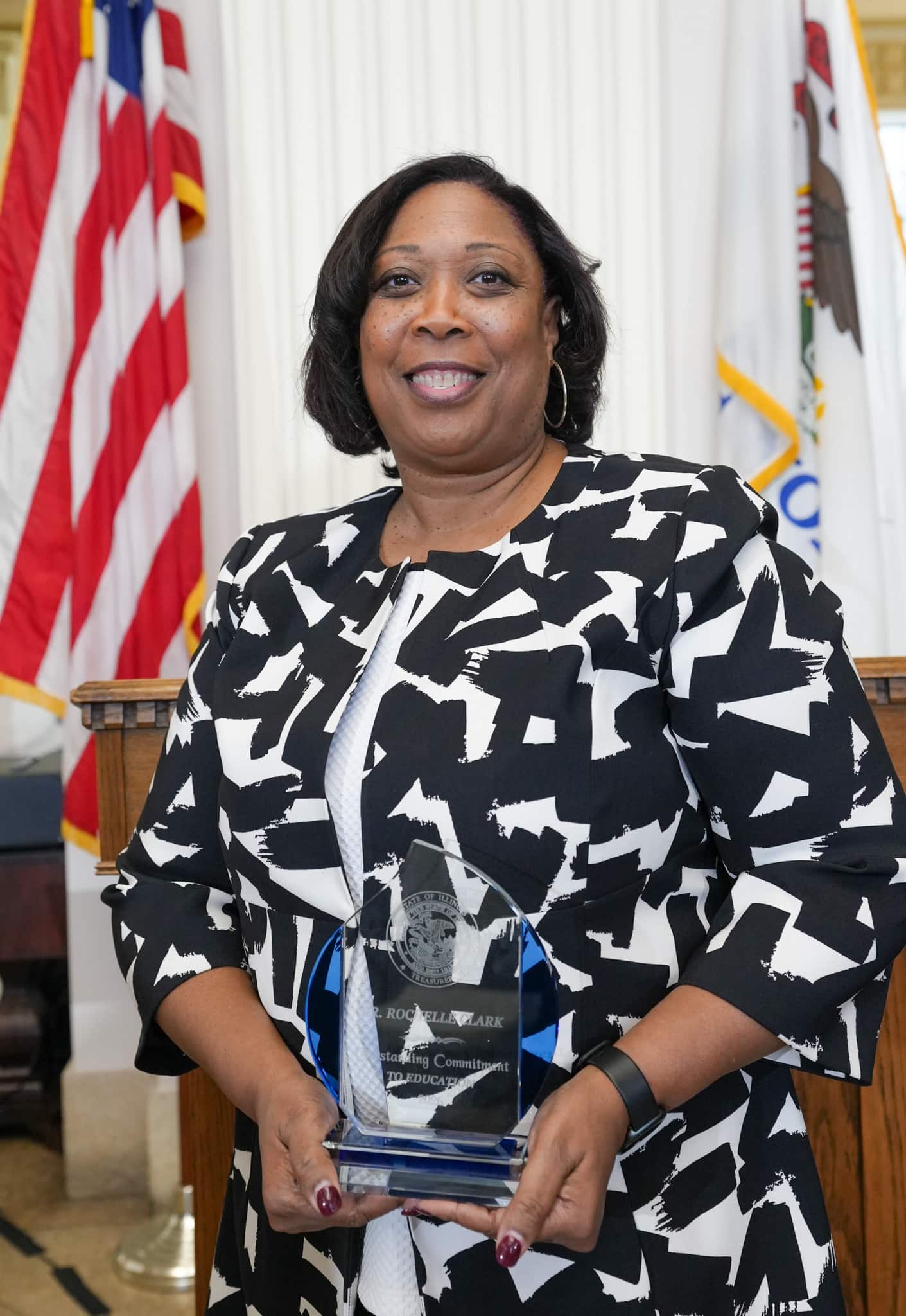 Christopher Mallette with award at Black History Month Event